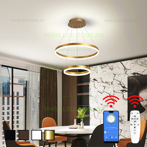 Lustra LED 102W Dimabila 3 Functii cu Telecomanda sau Telefon LZ5205-2 Lustra LED 102W Dimabila 3 Functii cu Telecomanda sau Telefon LZ5205-2 - imagine 1