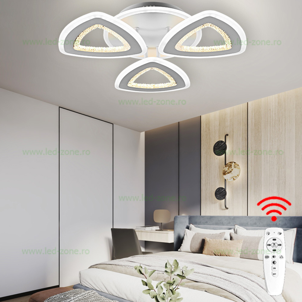 Lustra LED 116W 3 Functii Dimabila cu Telecomanda Cristal LZG16989-3 Lustra LED 116W 3 Functii Dimabila cu Telecomanda Cristal LZG16989-3 - imagine 1