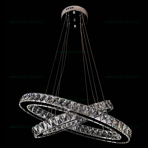 Lustra LED 120W Dimabila 3 Functii cu Telecomanda Cristal LZ7017-600 Lustra LED 120W Dimabila 3 Functii cu Telecomanda Cristal LZ7017-600 - imagine 1