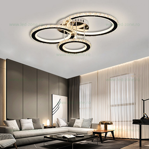 Lustra LED 122W 3 Functii Dimabila cu Telecomanda Cristal LZ88132-3 Lustra LED 122W 3 Functii Dimabila cu Telecomanda Cristal LZ88132-3 - imagine 1
