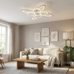 Lustra LED 128W Alba 3 Functii Dimabila cu Telecomanda  LZ9185/4+4