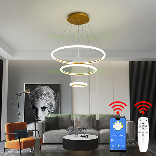 Lustra LED 138W Dimabila 3 Functii cu Telecomanda sau Telefon LZ1763-600 Lustra LED 138W Dimabila 3 Functii cu Telecomanda sau Telefon LZ1763-600 - imagine 1