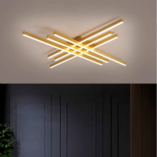 Lustra LED 144W 3 Functii Aurie Dimabila cu Telecomanda LZ4216-6 Lustra LED 144W 3 Functii Aurie Dimabila cu Telecomanda LZ4216-6 - imagine 1