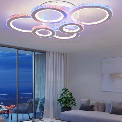 Lustra LED 172W 3 Functii RGB Dimabila cu Telecomanda Cristal LZ600-6 Lustra LED 172W 3 Functii RGB Dimabila cu Telecomanda Cristal LZ600-6 - imagine 1