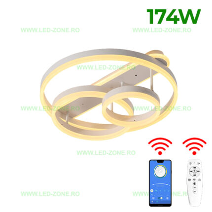Lustra LED 174W 3 Functii Dimabila cu Telecomanda sau Telefon LZ1703