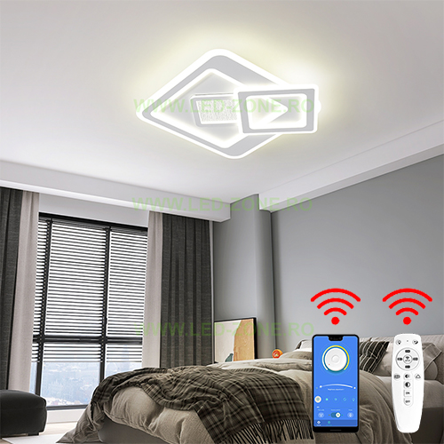 Lustra LED 180W 3 Functii Dimabila cu Telecomanda sau Telefon LZ6037-400F Lustra LED 180W 3 Functii Dimabila cu Telecomanda sau Telefon LZ6037-400F - imagine 1