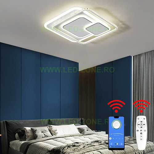 Lustra LED 180W 3 Functii Dimabila cu Telecomanda sau Telefon Cristal LZ9783-480F Lustra LED 180W 3 Functii Dimabila cu Telecomanda sau Telefon Cristal LZ9783-480F - imagine 1