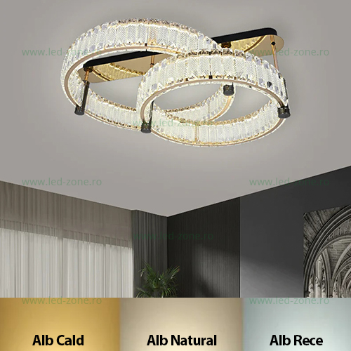 Lustra LED 188W 3 Functii Dimabila Telecomanda Cristal LZR9048-500 Lustra LED 188W 3 Functii Dimabila Telecomanda Cristal LZR9048-500 - imagine 1