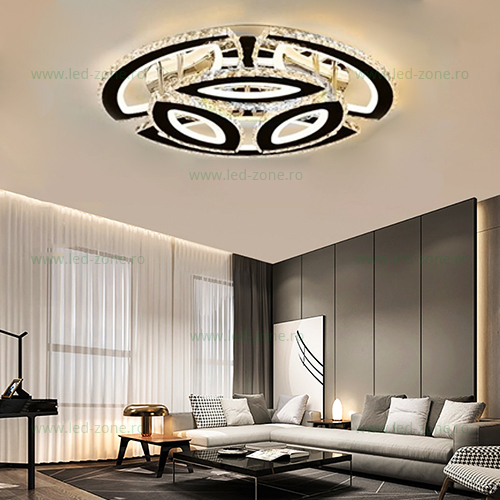 Lustra LED 234W 3 Functii Dimabila cu Telecomanda Cristal LZ2860-3+3 Lustra LED 234W 3 Functii Dimabila cu Telecomanda Cristal LZ2860-3+3 - imagine 1