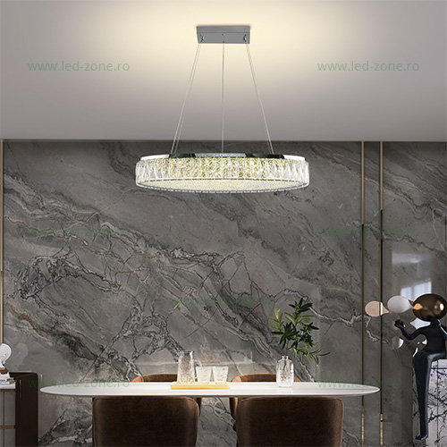 Lustra LED 240W 3 Functii Dimabila cu Telecomanda Cristal LZ9581-800 Lustra LED 240W 3 Functii Dimabila cu Telecomanda Cristal LZ9581-800 - imagine 1