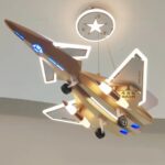Lustra LED 240W Avion 3 Functii cu Telecomanda - Galben Auriu LZ188