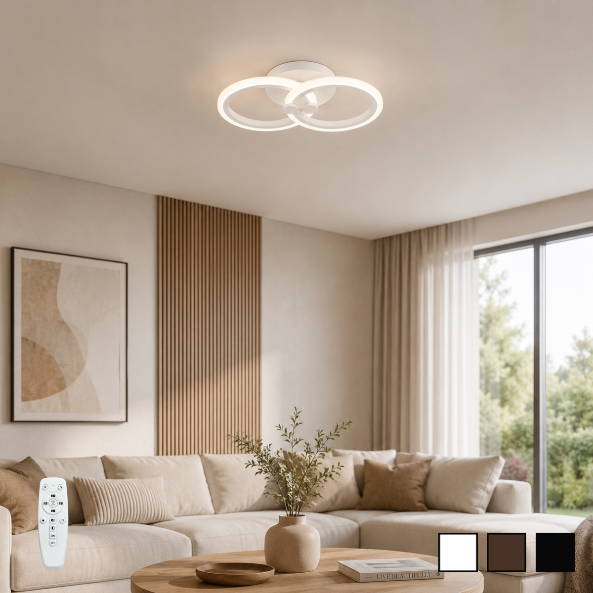 Lustra LED 35W 3 Functii Dimabila cu Telecomanda LZ6601-2