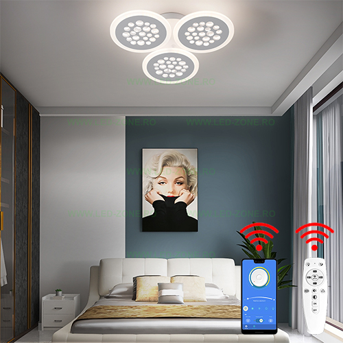 Lustra LED 54W 3 Functii Dimabila cu Telecomanda sau Telefon LZ2233-3 Lustra LED 54W 3 Functii Dimabila cu Telecomanda sau Telefon LZ2233-3 - imagine 1