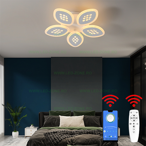 Lustra LED 70W 3 Functii Dimabila cu Telecomanda sau Telefon LZ2237-5 Lustra LED 70W 3 Functii Dimabila cu Telecomanda sau Telefon LZ2237-5 - imagine 1