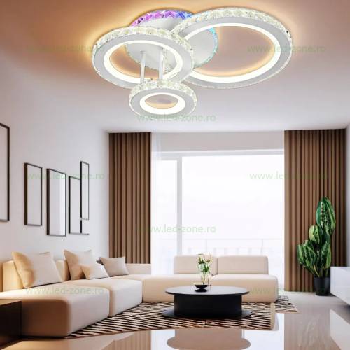 Lustra LED 67W 3 Functii Dimabila cu Telecomanda Cristal LZL7603-4C Lustra LED 67W 3 Functii Dimabila cu Telecomanda Cristal LZL7603-4C - imagine 1