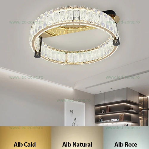 Lustra LED 84W Dimabila 3 Functii cu Telecomanda Crsital LZR9048-400 Lustra LED 84W Dimabila 3 Functii cu Telecomanda Crsital LZR9048-400 - imagine 1