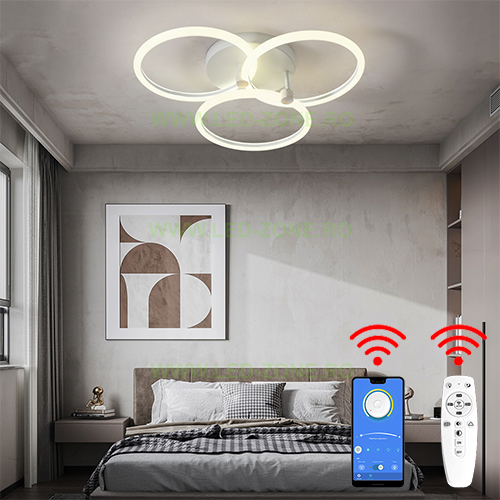 Lustra LED 96W 3 Functii Dimabila cu Telecomanda sau Telefon LZ6880-3 Lustra LED 96W 3 Functii Dimabila cu Telecomanda sau Telefon LZ6880-3 - imagine 1