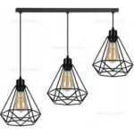 Lustra Vintage 3 Pendule Suport Liniar