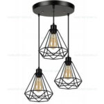 Lustra Vintage 3 Pendule Suport Rotund