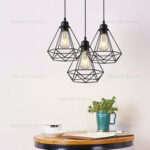 Lustra Vintage 3 Pendule Suport Rotund - imagine 2