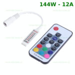 Mini Controller Banda LED RGB 12A 144W 17 Taste RF