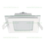 Spot LED 6W Patrat Sticla Alb Emergenta - imagine 2