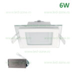 Spot LED 6W Patrat Sticla Alb Emergenta