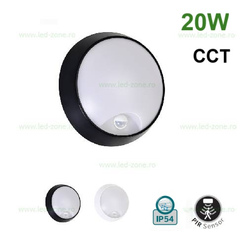 Plafoniera LED Senzor Reglabil 20W Rotunda Exterior CCT- SORENTO Plafoniera LED Senzor Reglabil 20W Rotunda Exterior CCT- SORENTO - imagine 1