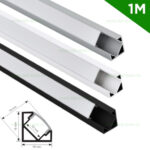 Profil Aluminiu Aplicat 90 Grade Dispersor Mat 1M 12MM LZ9895