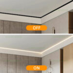 Profil Aluminiu Aplicat Negru Dispersor Alb 2M 27MM - imagine 3