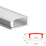 Profil Aluminiu Aplicat Dispersor Mat 1M 12.4MM - imagine 2
