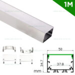 Profil Aluminiu Aplicat Dispersor Mat 1M 37.8MM