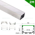 Profil Aluminiu Aplicat Dispersor Mat 2M 37.8MM