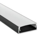 Profil Aluminiu Aplicat Negru Dispersor Alb 2M 27MM