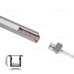 Profil Aluminiu Incastrat Dispersor Alb 3M 8mm cu Banda LED 24V - imagine 2