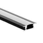 Profil Aluminiu Incastrat Negru Dispersor Alb 2M 12.4MM