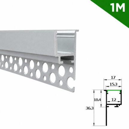 Profil Aluminiu Incastrat Sub Tencuiala 1M 12MM LZ5883