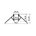 Profil Aluminiu Incastrat Sub Tencuiala 2M Colt Exterior 9.6MM LZ7354 - imagine 3