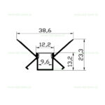 Profil Aluminiu Incastrat Sub Tencuiala 2M Colt Interior 9.6MM LZ9552 - imagine 3