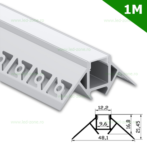 Profil Aluminiu Incastrat Sub Tencuiala 1M Colt Exterior 9.6MM LZ9262 Profil Aluminiu Incastrat Sub Tencuiala 1M Colt Exterior 9.6MM LZ9262 - imagine 1