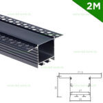 Profil Aluminiu Incastrat Sub Tencuiala Negru 2M Dispersor Negru 27MM