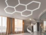 Set 5 Hexagoane LED Honeycomb 200W Tuburi 440mm 3 Trepte Lumina