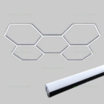 Set 5 Hexagoane LED Honeycomb 200W Tuburi 440mm Negru