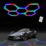 Set 5 Hexagoane LED Honeycomb RGB Digitale Tuburi 460mm Premium