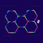 Set 5 Hexagoane LED Honeycomb RGB Digitale Tuburi 460mm Premium - imagine 5