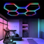 Set 5 Hexagoane LED Honeycomb RGBW Digitale Tuburi 440mm - imagine 9