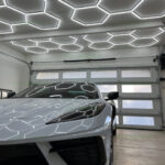 Set 5 Hexagoane LED Honeycomb 200W Tuburi 440mm 3 Trepte Lumina - imagine 3
