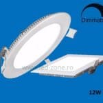 Spot LED 12W Slim Rotund Alb Dimabil