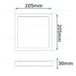 Spot LED 24W Patrat Alb Aplicat Ignifug - imagine 3