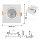 Spot LED 7W SMD Patrat Mobil Alb MAYA - imagine 3